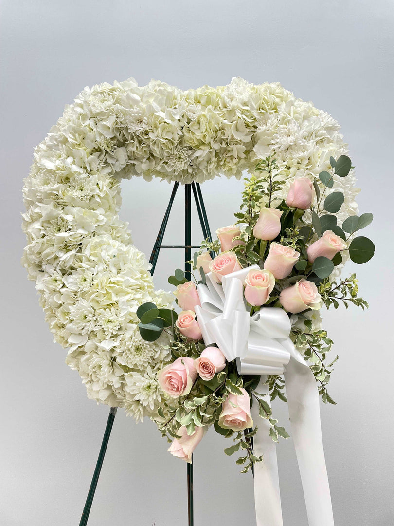 Funeral arrangements (white heart)