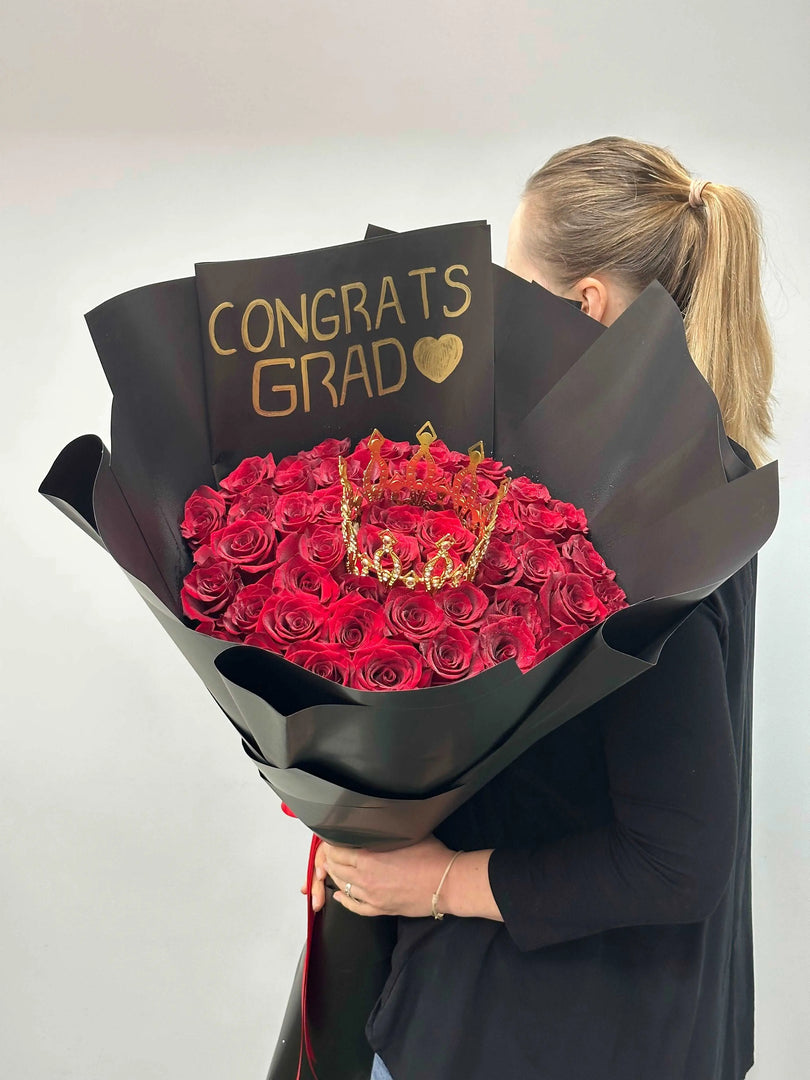 Graduation Roses Individually Wrapped Graduation bouquet - uniqueflowersandroses