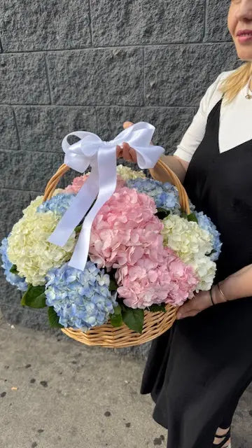 basket of hydrangeas uniqueflowersandroses